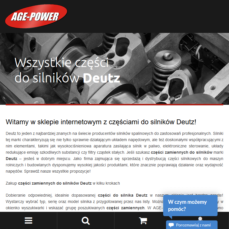 Części zamienne do silników marki Deutz