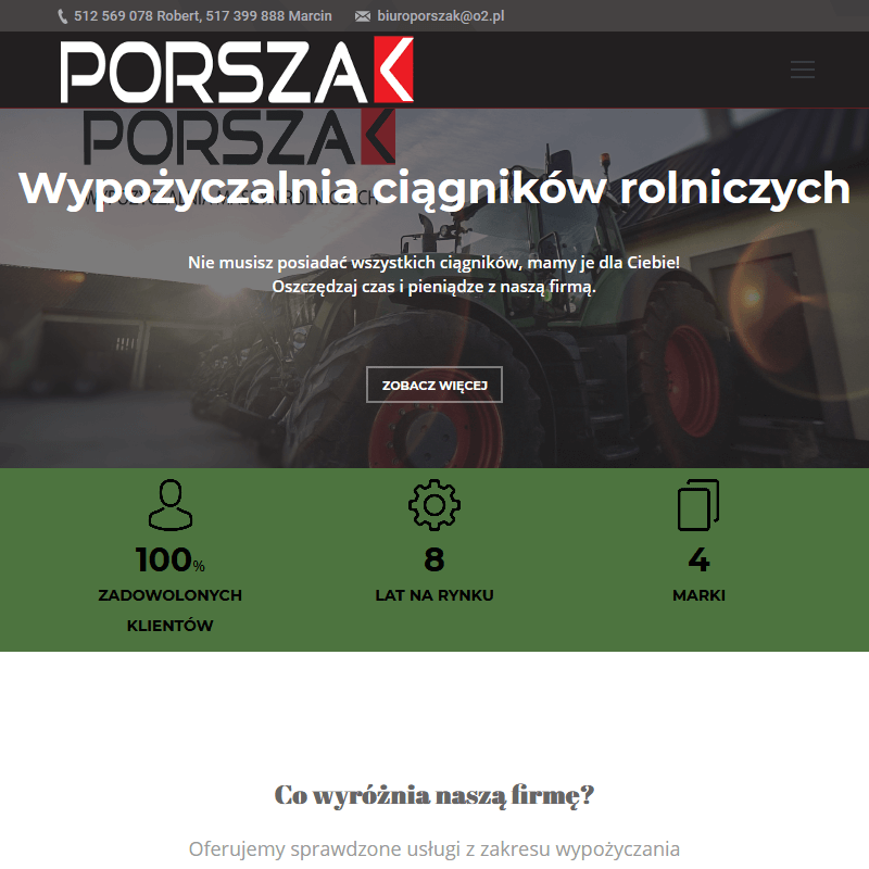 Wynajem traktorów i siewników